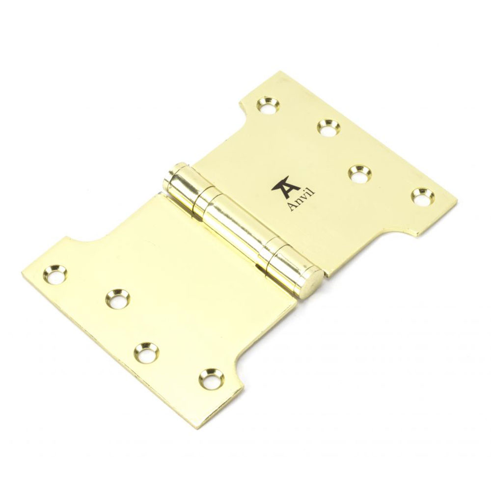 From the Anvil 4 Inch (102mm x 152mm) Parliament Hinge (Sold in Pairs) - Polished Brass
